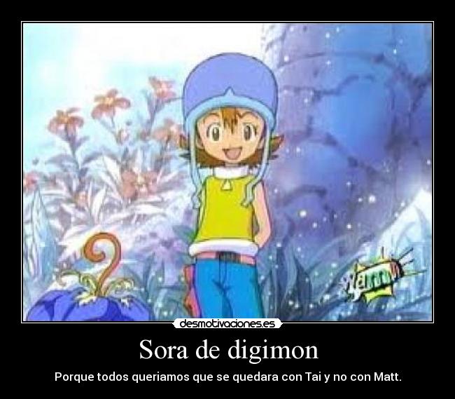 Sora de digimon - Porque todos queriamos que se quedara con Tai y no con Matt.