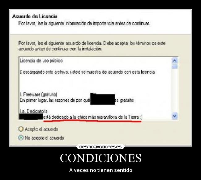 CONDICIONES - A veces no tienen sentido