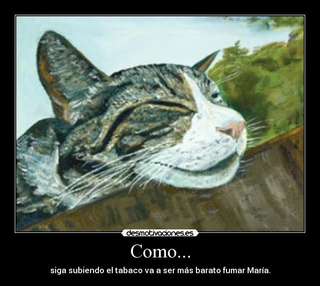 Como... - siga subiendo el tabaco va a ser más barato fumar María.