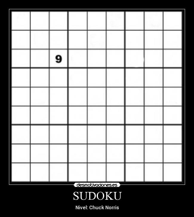 SUDOKU - Nivel: Chuck Norris