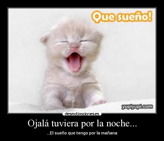 Ojalá tuviera por la noche... - ...El sueño que tengo por la mañana