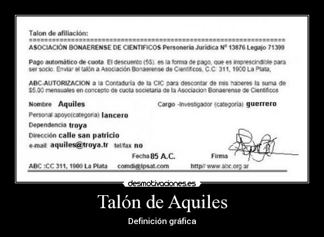Talón de Aquiles - Definición gráfica