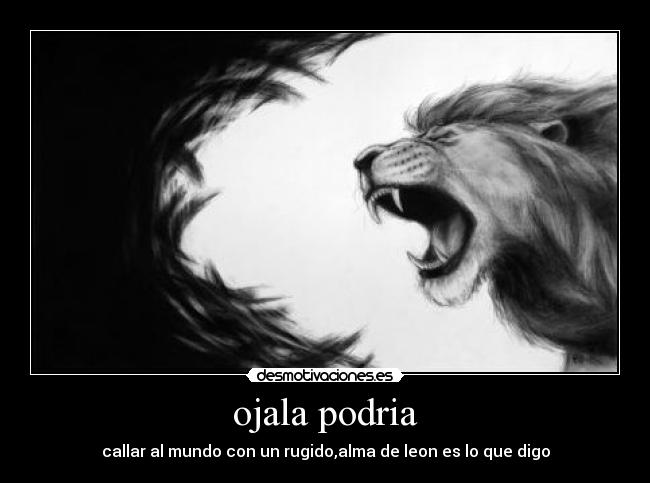 ojala podria - callar al mundo con un rugido,alma de leon es lo que digo