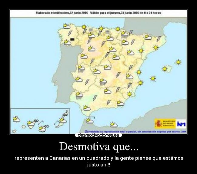 Desmotiva que... - representen a Canarias en un cuadrado y la gente piense que estámos justo ahí!!