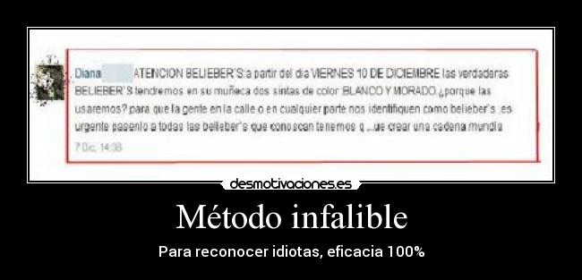 Método infalible - Para reconocer idiotas, eficacia 100%