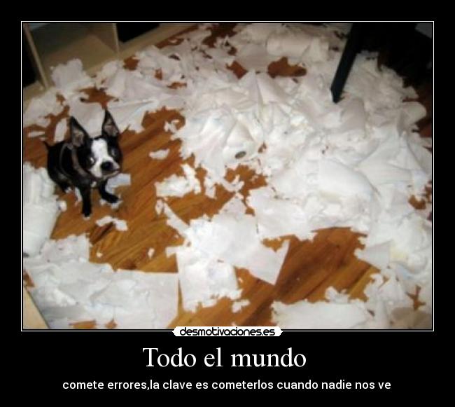 Todo el mundo  - comete errores,la clave es cometerlos cuando nadie nos ve 
