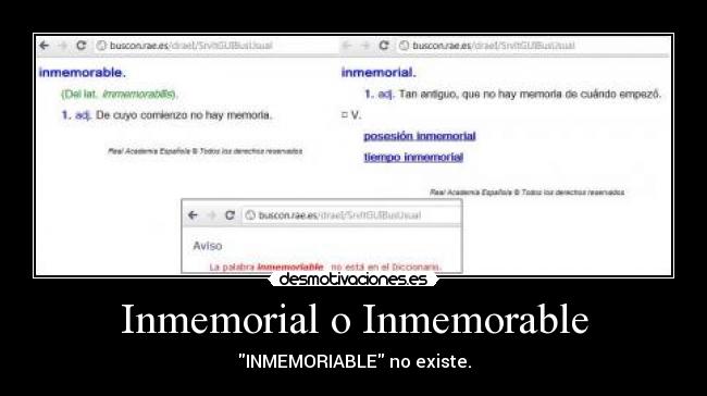 Inmemorial o Inmemorable -