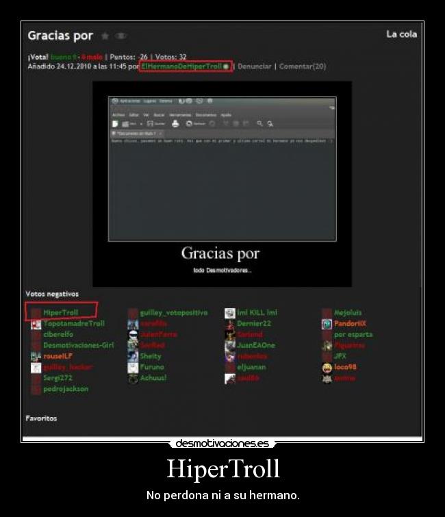 HiperTroll - No perdona ni a su hermano.