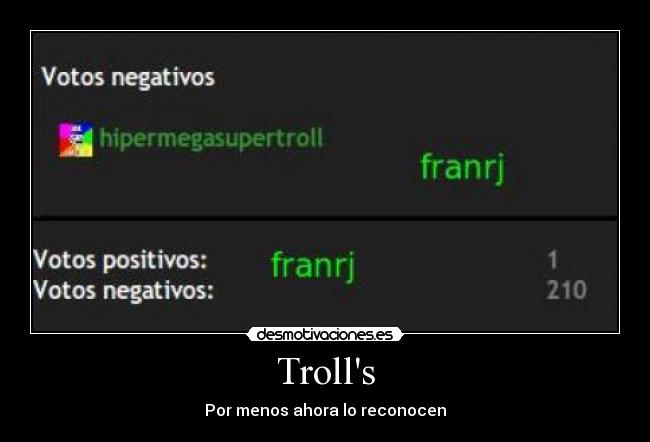 Trolls - Por menos ahora lo reconocen