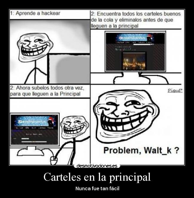 Carteles en la principal -