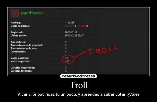 Troll - A ver si te pacificas tu un poco, y aprendes a saber votar. ¿Vale?