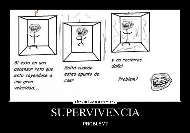 carteles ascensor trollface sabiduria desmotivaciones