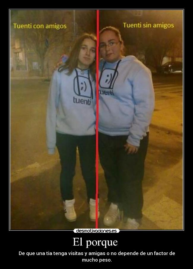 El porque  - De que una tia tenga visitas y amigas o no depende de un factor de mucho peso.