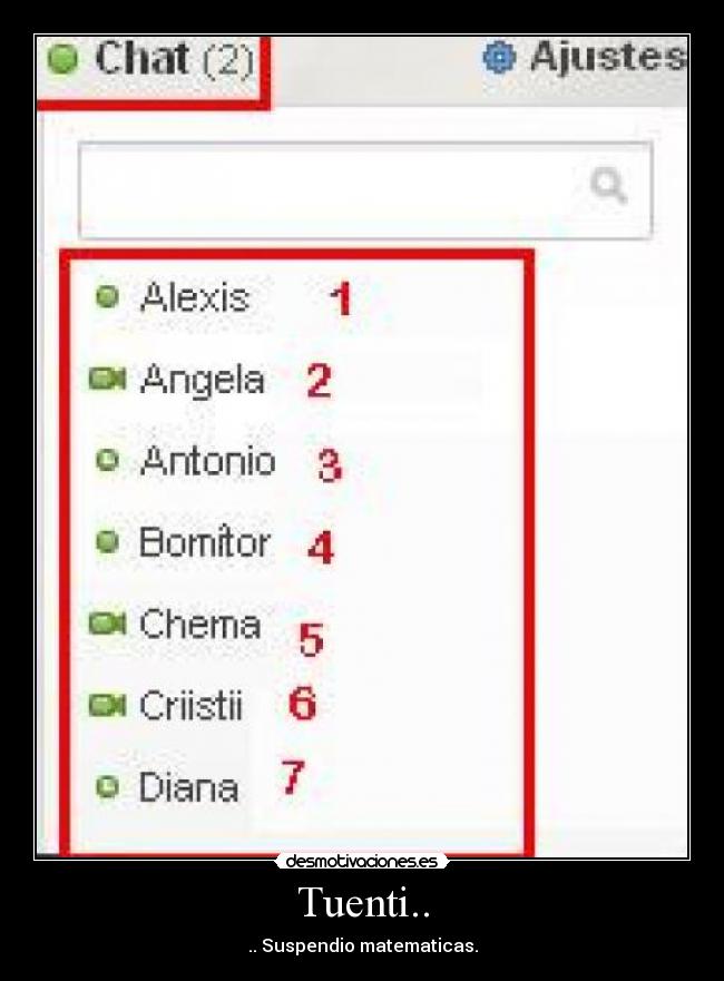 Tuenti.. - .. Suspendio matematicas.