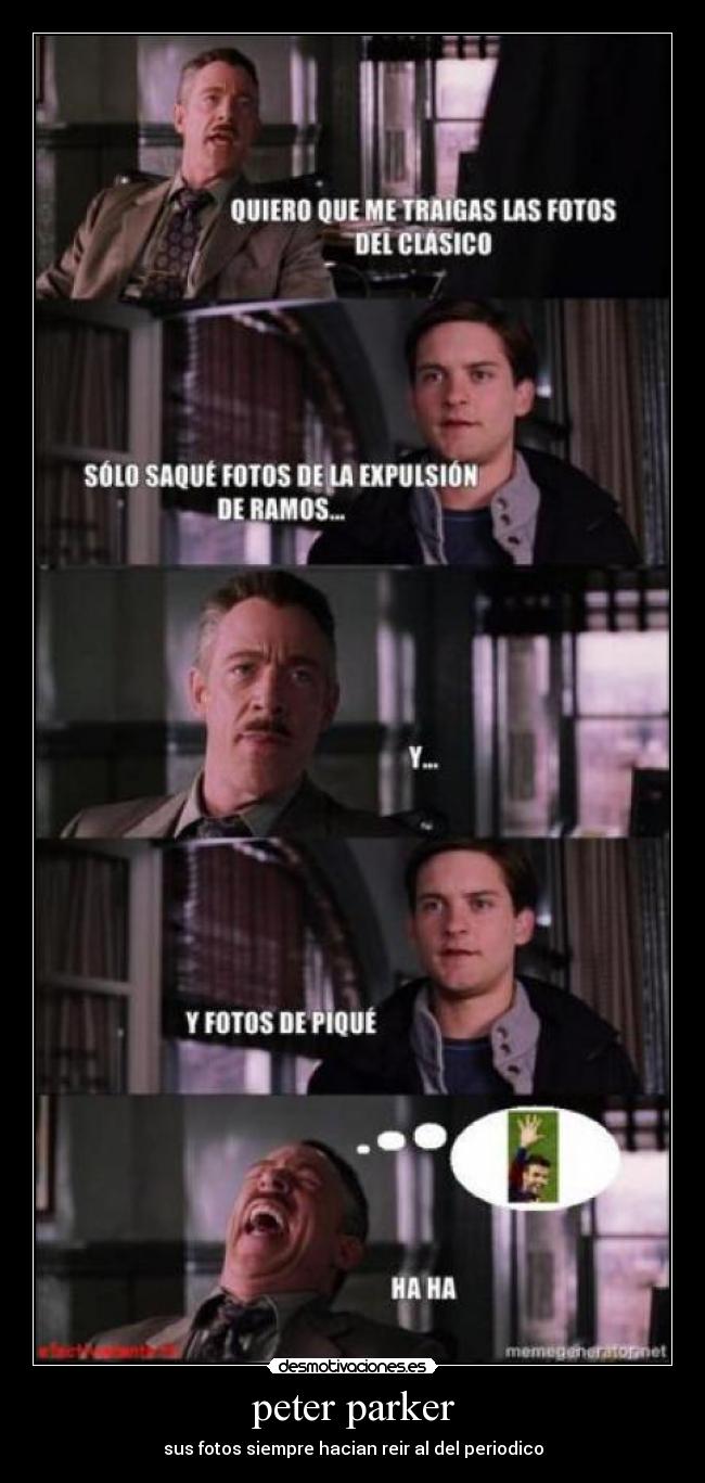 peter parker - sus fotos siempre hacian reir al del periodico