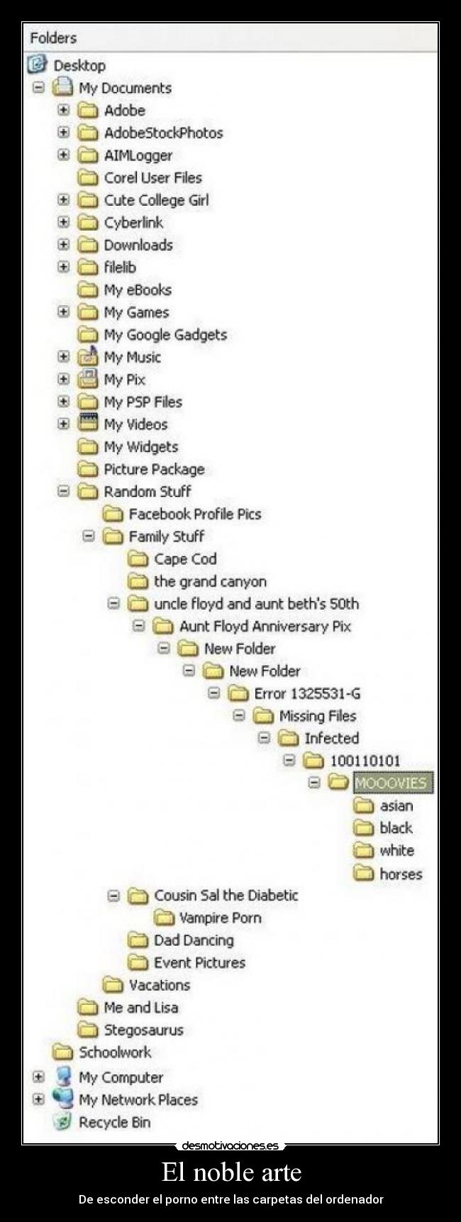 El noble arte - De esconder el porno entre las carpetas del ordenador