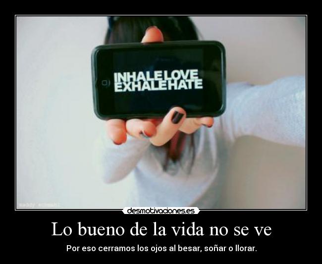 Lo bueno de la vida no se ve - 