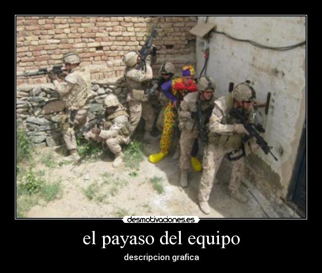 el payaso del equipo - descripcion grafica