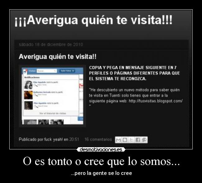 O es tonto o cree que lo somos... - 