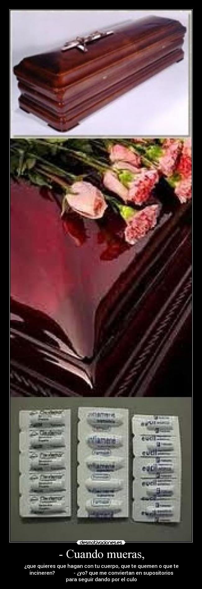 carteles morir enterrar incinerar desmotivaciones