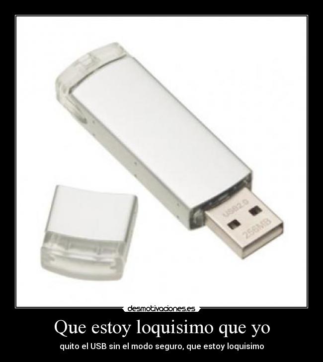 carteles usb locura que estoy loquisimo seguro modo desmotivaciones