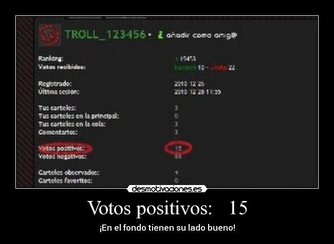 Votos positivos: 15 - ¡En el fondo tienen su lado bueno!