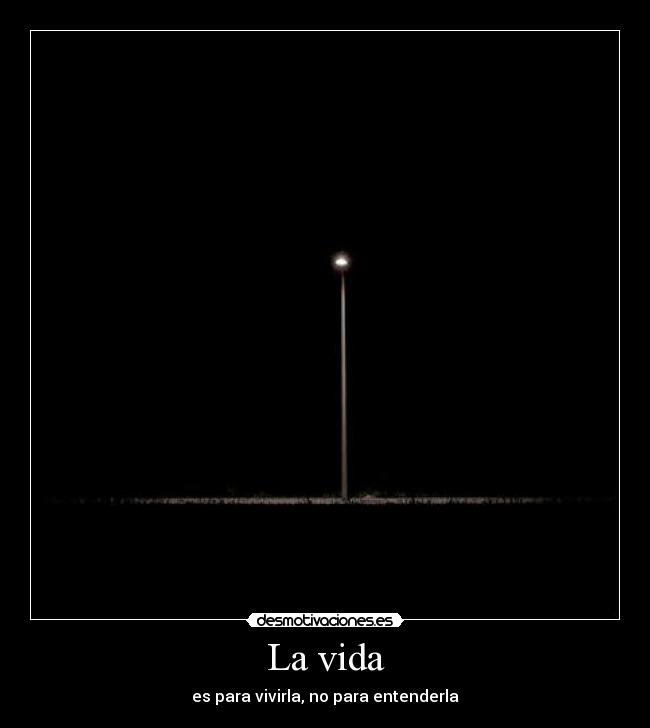 La vida - es para vivirla, no para entenderla