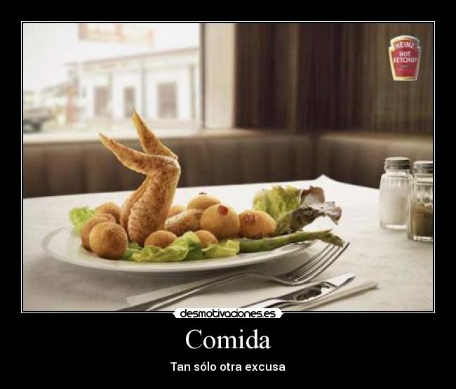 carteles comida comida sexo porno pollo patatas lechuga tenedor cuchillo sal pimienta che desmotivaciones