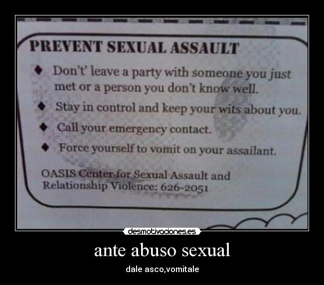 ante abuso sexual - dale asco,vomitale
