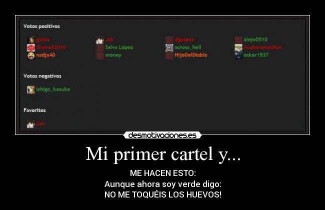 Mi primer cartel y... -