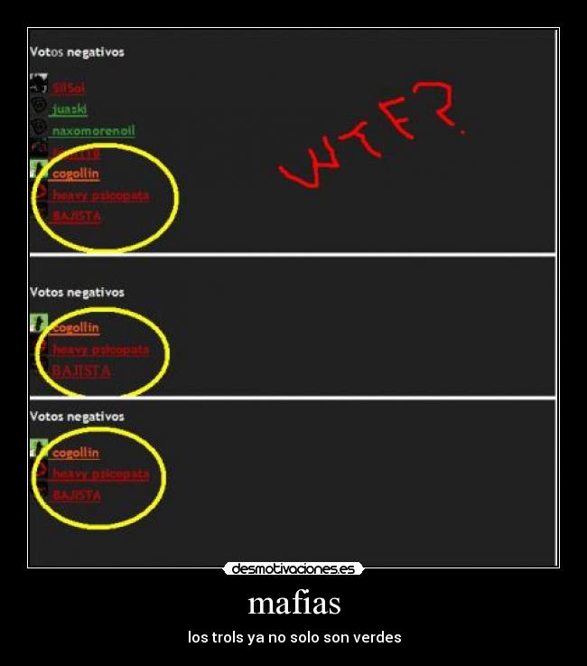 mafias - los trols ya no solo son verdes