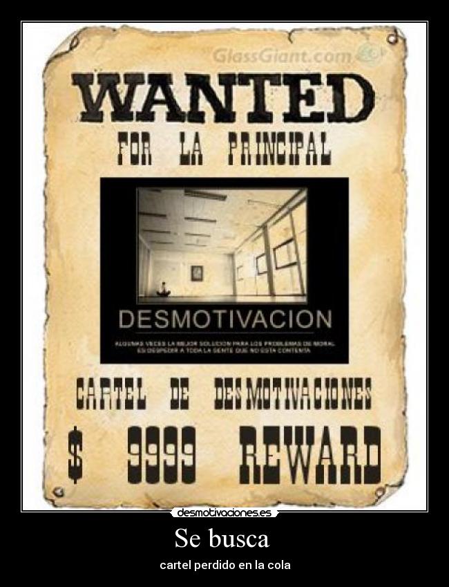 Se busca - cartel perdido en la cola