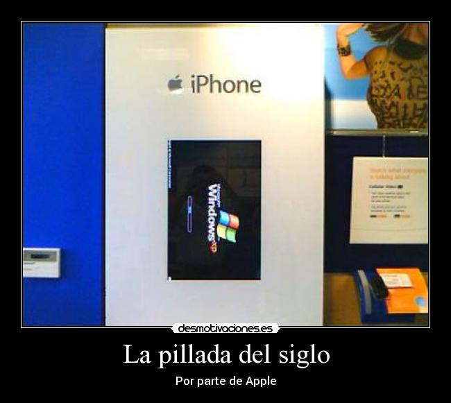 carteles pillada windows apple desmotivaciones