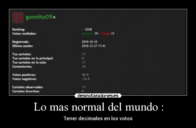 Lo mas normal del mundo : - Tener decimales en los votos