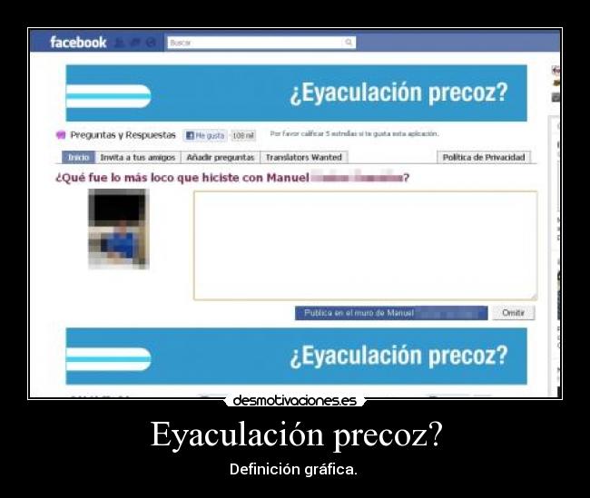 Eyaculación precoz? -