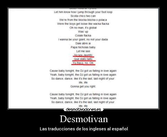 Desmotivan - Las traducciones de los ingleses al español