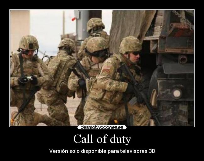 Call of duty - Versión solo disponible para televisores 3D