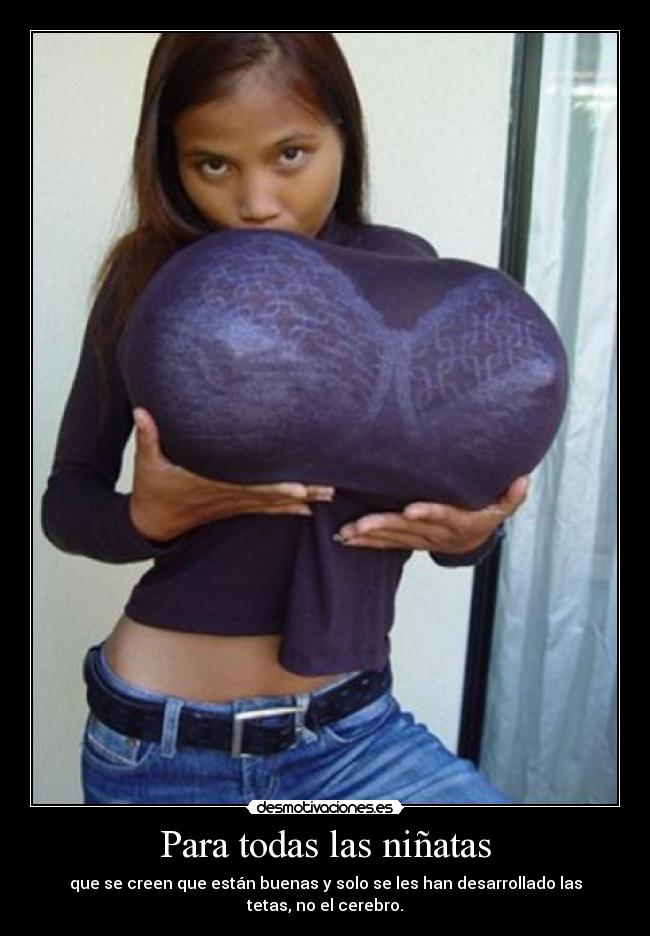 Para todas las niñatas - que se creen que están buenas y solo se les han desarrollado las tetas, no el cerebro.