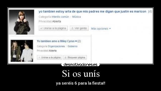 Si os unís - ya seréis 6 para la fiesta!!