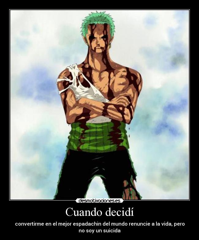 carteles zoro roronoa desmotivaciones