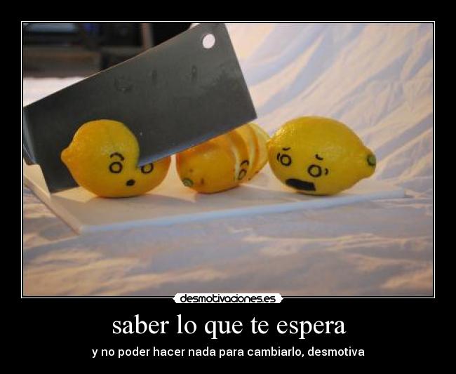 saber lo que te espera -