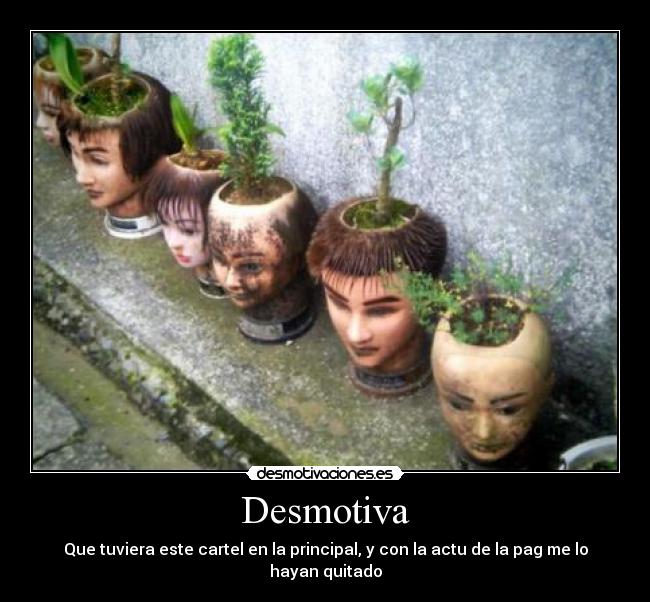 Desmotiva - Que tuviera este cartel en la principal, y con la actu de la pag me lo hayan quitado