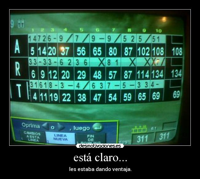 está claro... - les estaba dando ventaja.