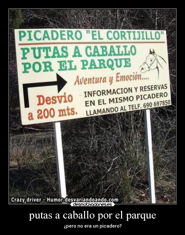 putas a caballo por el parque - ¿pero no era un picadero?