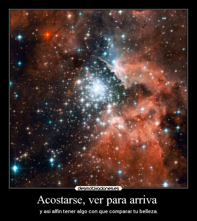 Acostarse, ver para arriva  - y asi alfin tener algo con que comparar tu belleza.