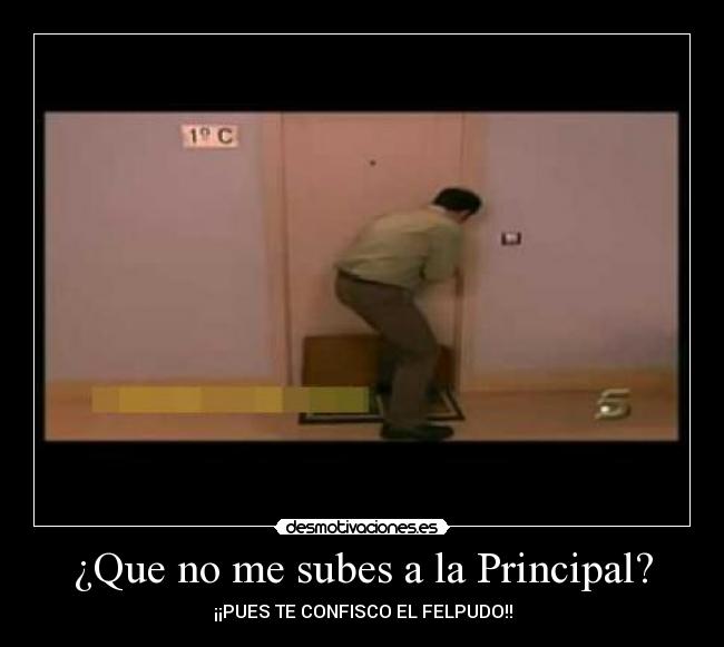 ¿Que no me subes a la Principal? - ¡¡PUES TE CONFISCO EL FELPUDO!!