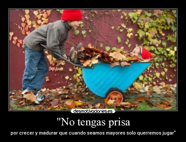 No tengas prisa - por crecer y madurar que cuando seamos mayores solo querremos jugar