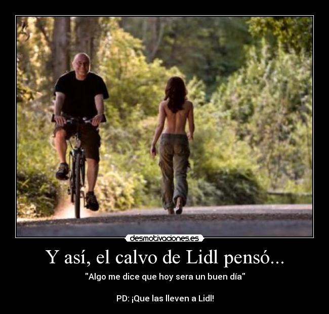 carteles ciclista mujer topless sexy buen dia calvo lidl desmotivaciones