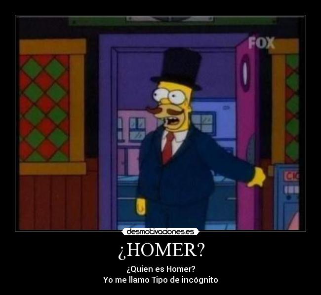 ¿HOMER? - ¿Quien es Homer?
Yo me llamo Tipo de incógnito