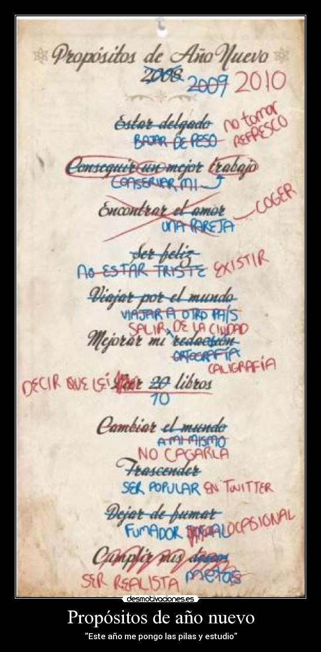 carteles propositos ano nuevo estudio desmotivaciones